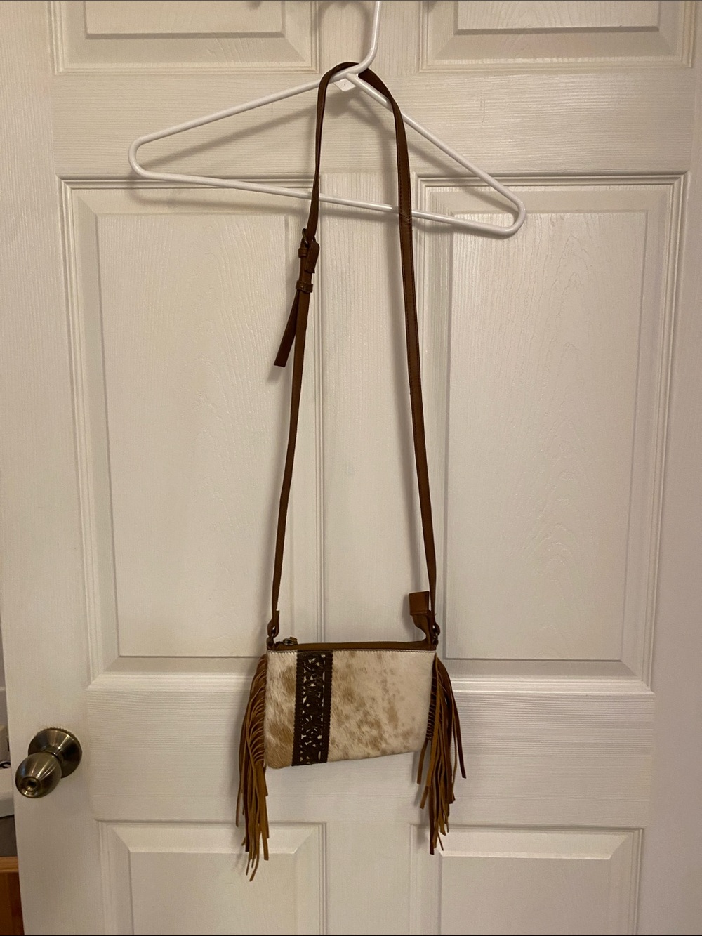 Shyanne Cow hide Fringe Crossbody Bag